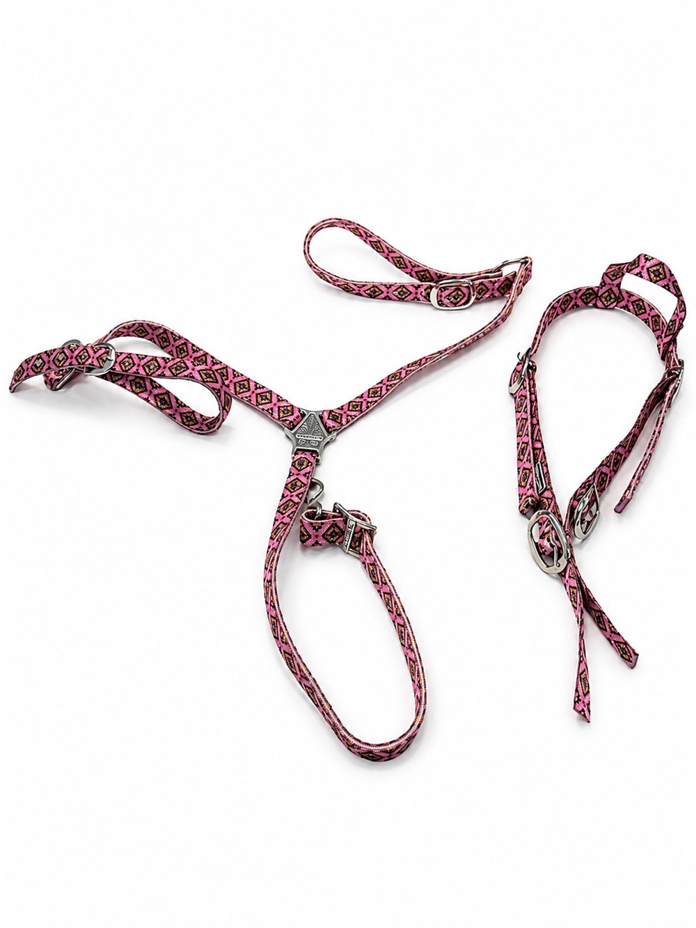 NWOT Tacktical Ranch Dressn Pink Aztec Headstall and Breastcollar Tack Set